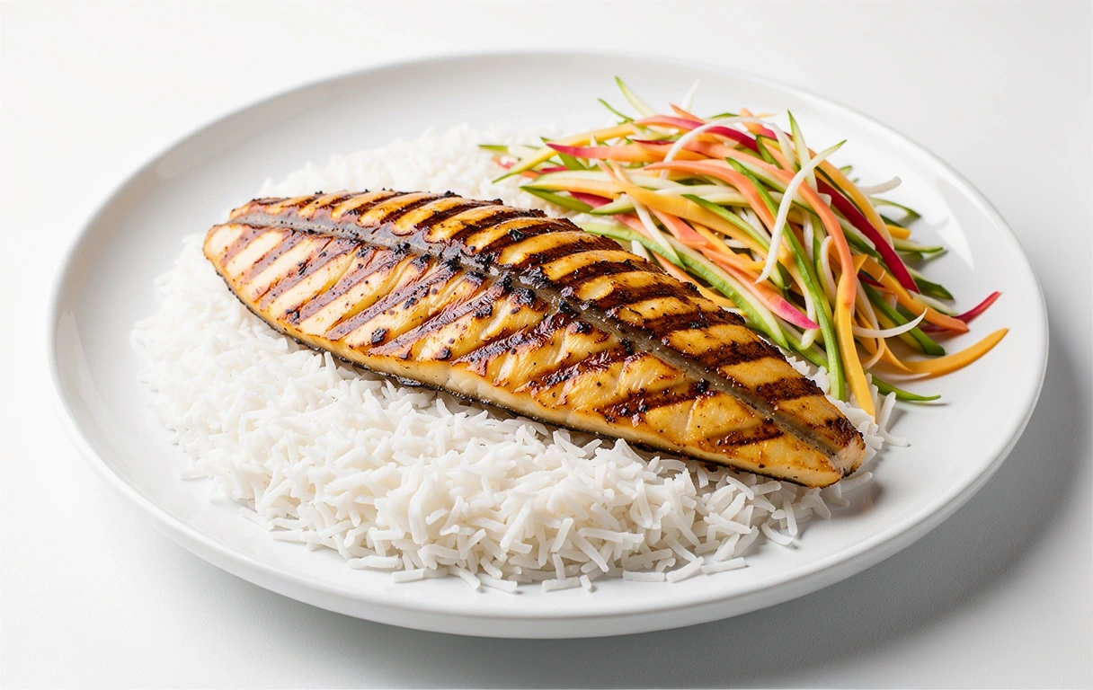 Tilapia con arroz de coco